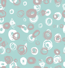 Seamless pattern design with sketchy dots and spots