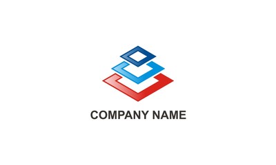  square colored construction abstract company logo