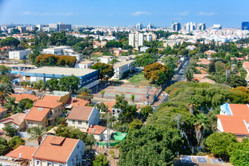 Fototapeta na wymiar Bird's Eye View of Tel Aviv Suburbs
