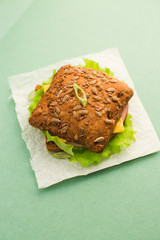 sandwich with meat and Greens