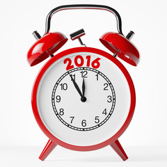Neujahr 2016 als Konzept auf Wecker