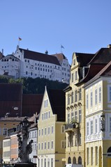Fototapeta premium Burg Trausnitz über der Altstadt, Landshut