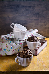 Cupcake with chocolate