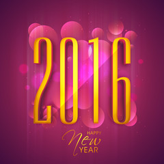 Greeting card with golden text for New Year.