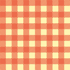 Seamless Vintage Square Pattern. Red Geometric Background. Vector