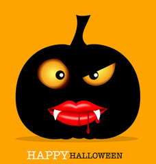 Happy Halloween design background with Halloween pumpkin. Vector