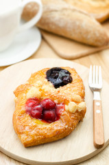 Homemade Danish on wooden board
