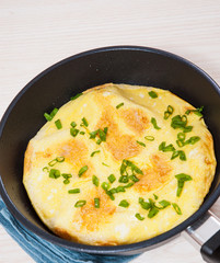 omelet in a frying pan