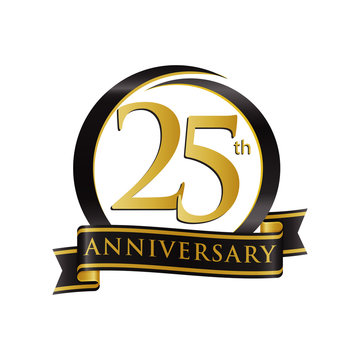 Anniversary Logo Black Gold 25