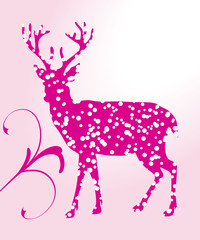 elch,hirsch,reh,rentier,floral,abbildung,weihnachten,weihnachtsdeko,christmas,deko,vektor