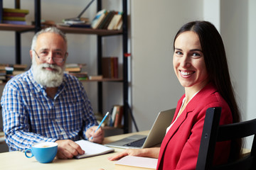 Obraz premium man and smiley young woman