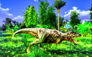 Tropical dinosaur park