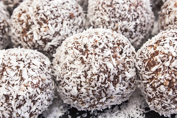 Balls of coconut and chocolate