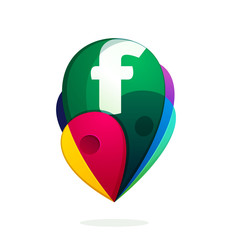 Obraz premium F letter with map tag.