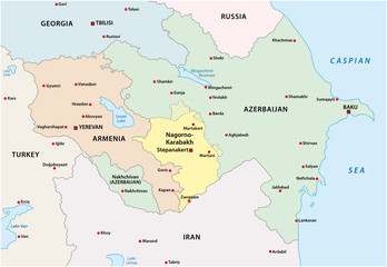 nagorno-karabakh conflict map - obrazy, fototapety, plakaty