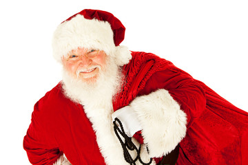 Santa: Santa Claus Carrying Sack of Presents