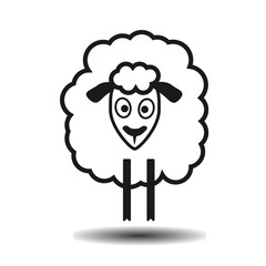 cute funny lamb flat