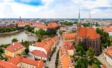 Obraz premium Aerial view of Wroclaw
