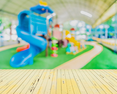  blur image of children's playground at public park