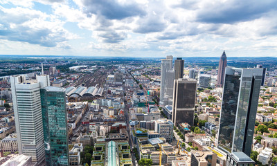 Fototapeta na wymiar Financial district in Frankfurt