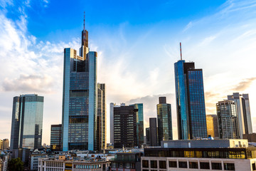 Fototapeta na wymiar Aerial view of Frankfurt