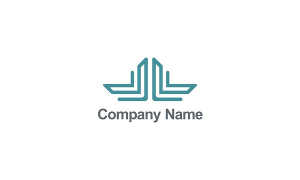 line abstract building construction business logo