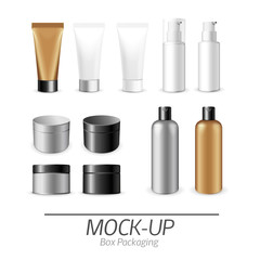 Make up. Tube of cream or gel white plastic product. Container, product and packaging. White background.