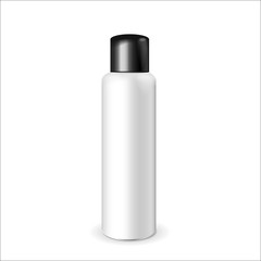 Make up. Tube of cream or gel white plastic product. Container, product and packaging. White background.