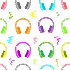 Color earphones on the white