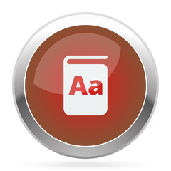 White Text Book icon on red web app button