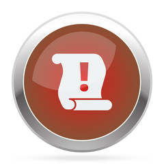 White Important Information icon on red web app button