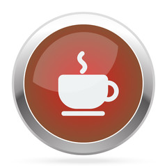 White Coffee icon on red web app button
