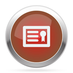 White Diploma icon on red web app button