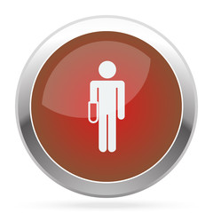 White Hand icon on red web app button