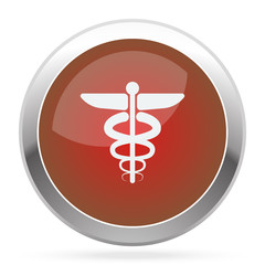 White Medical  icon on red web app button