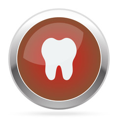 White Tooth icon on red web app button