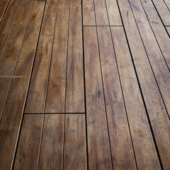 close-up image of aged wooden floor in building