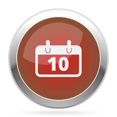 White Calendar icon on red web app button