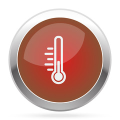 White Temperature icon on red web app button