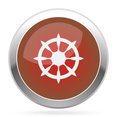 White Boat Wheel icon on red web app button