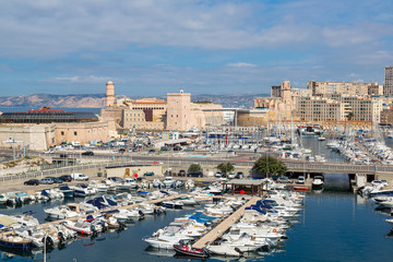 Saint Jean Castle  and the Vieux port in Marseille