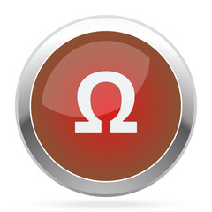 White Omega icon on red web app button