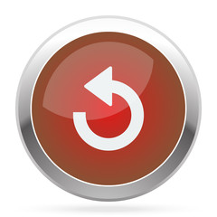 White Undo icon on red web app button