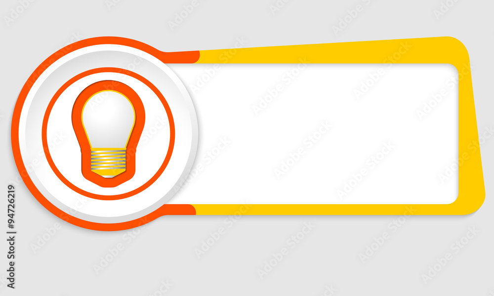 Poster vector abstract button for your text and bulb