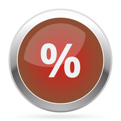 White Percentage icon on red web app button