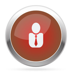 White User Profile icon on red web app button