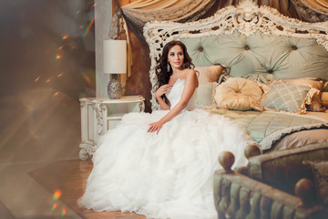 Beautiful woman bride in wedding dress