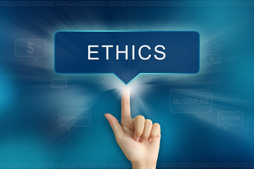 hand clicking on ethics button