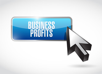 Business profits button sign concept