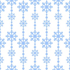 Snowflakes blue vector seamless pattern